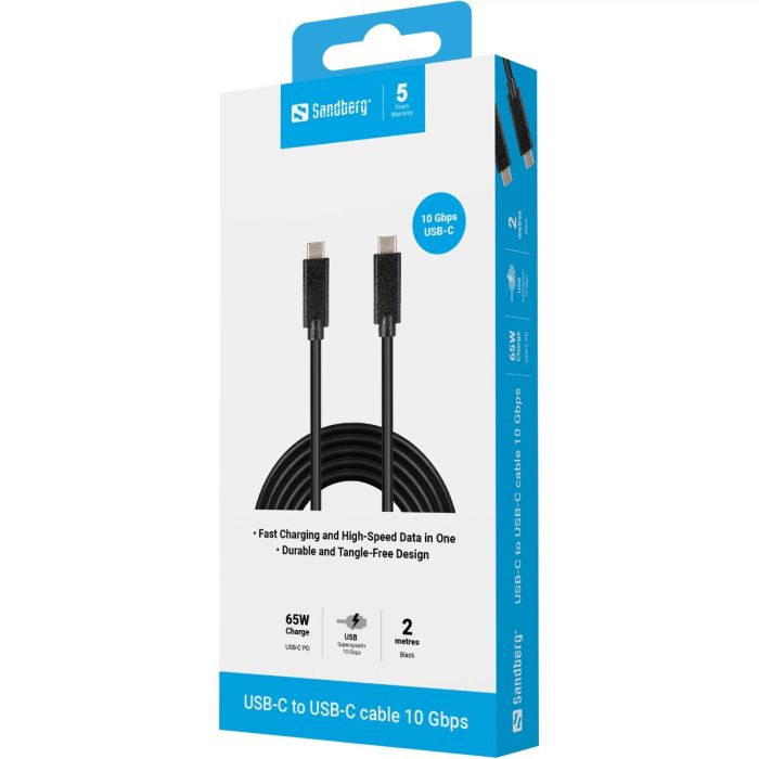 Sandberg USB-C > USB-C 2m USB 3.1 Gen.2 kabel