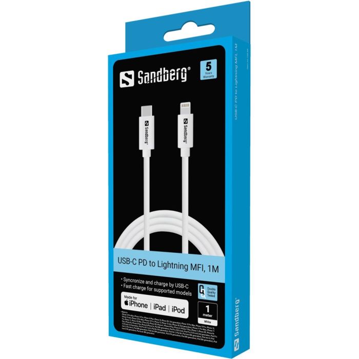 Sandberg USB-C > Lightning MFI 1m polnilni kabel - slika 3