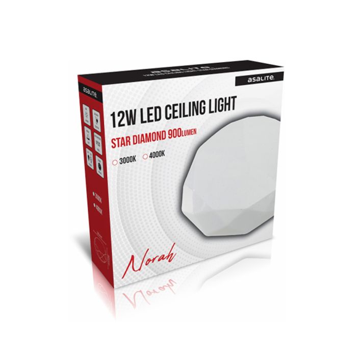 Stropna LED luč, diamant, 12W STAR, 3000K, 900lm