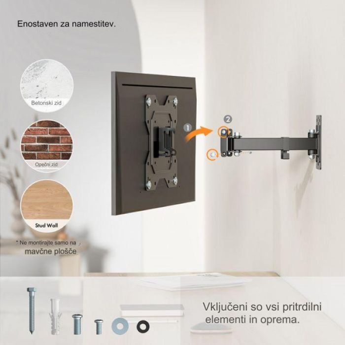 VonHaus 23-43 pregibni nosilec za TV/monitor do 35kg - slika 7