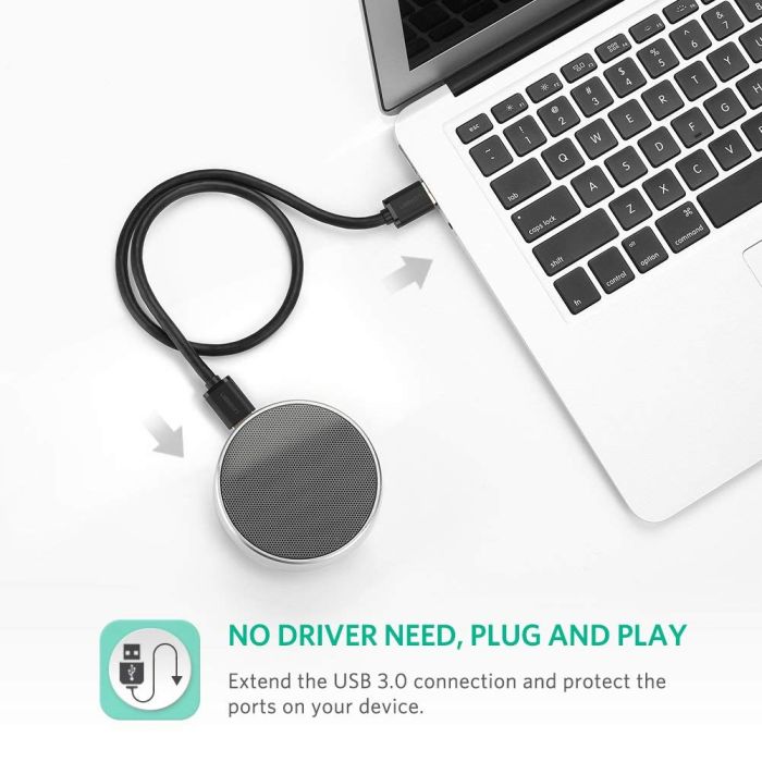 Ugreen USB 3.0 kabel (M na M) črn 0.5 m - polybag