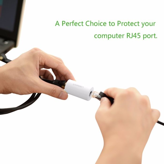 Ugreen Protinapetostni RJ45 ethernet konektor črn - polybag