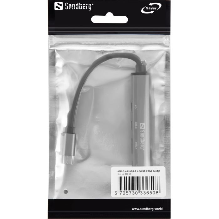 Sandberg USB-C to 3xUSB-A + 2xUSB-C Hub SAVER