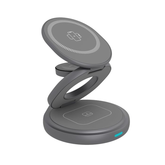 Icybox 3v1 brezžični magnetni polnilnik za telefone in ure