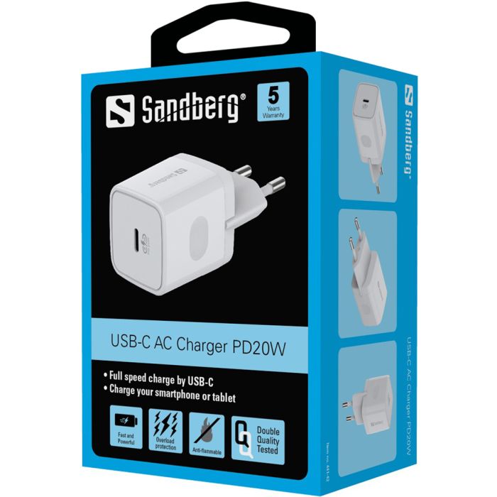 Sandberg USB-C AC Charger PD20W EU polnilnik - slika 3