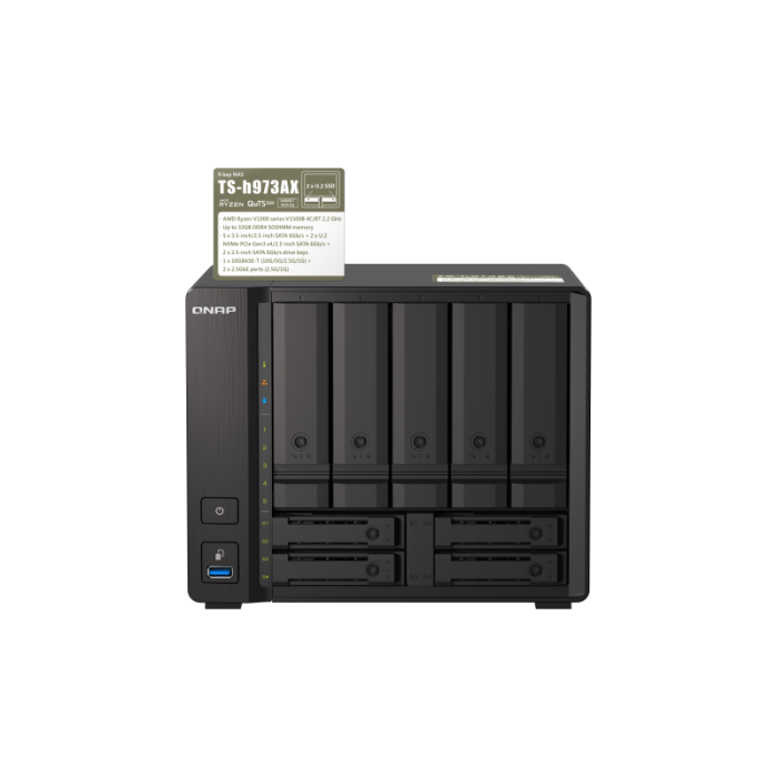 QNAP NAS strežnik za 9 diskov, 8GB ram, 1x 10Gb, 2x 2.5Gb mreža