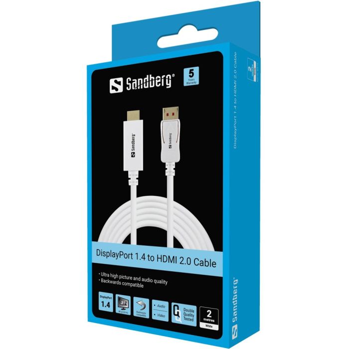 Sandberg DisplayPort 1.4-HDMI 4k@60Hz 2m povezovalni kabel - slika 3