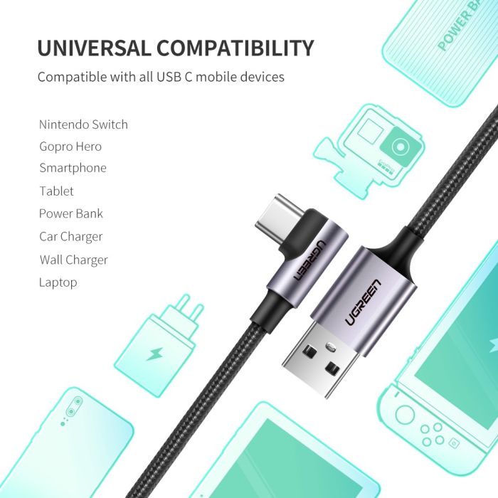 Ugreen USB-C kutni kabel 0,9 m