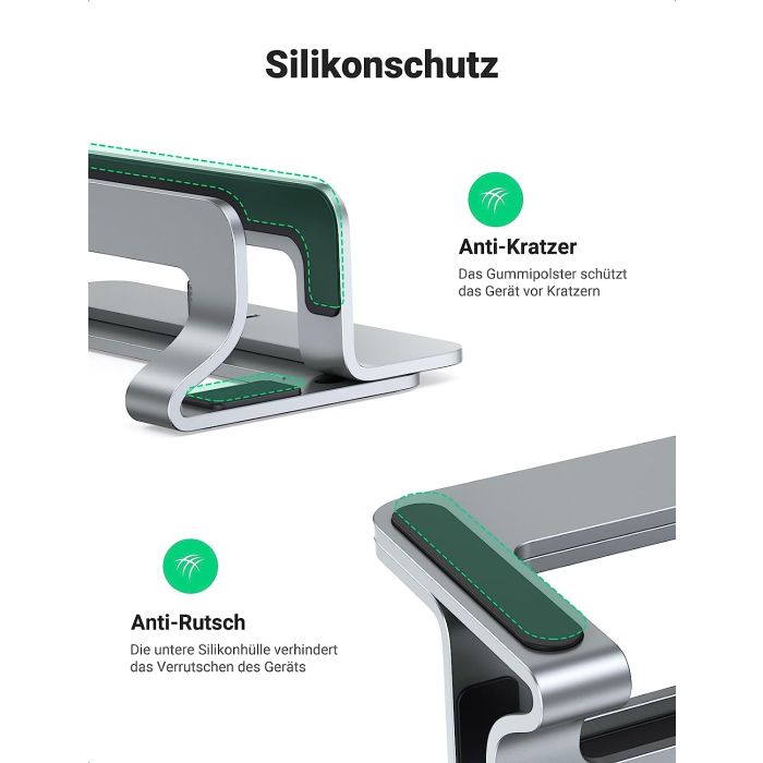 Ugreen vertikalno aluminijasto stojalo za prenosni računalnik, za MacBook Pro/Air, prenosnike, iPad - slika 4