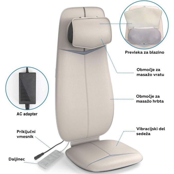 RENPHO Ergonomska masažna blazina za hrbet, vrat in glavo bež - slika 6