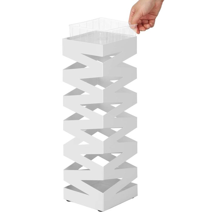 SONGMICS Kovinsko stojalo za dežnike s kljukicami in posodo za kapljice LUC16W - slika 3