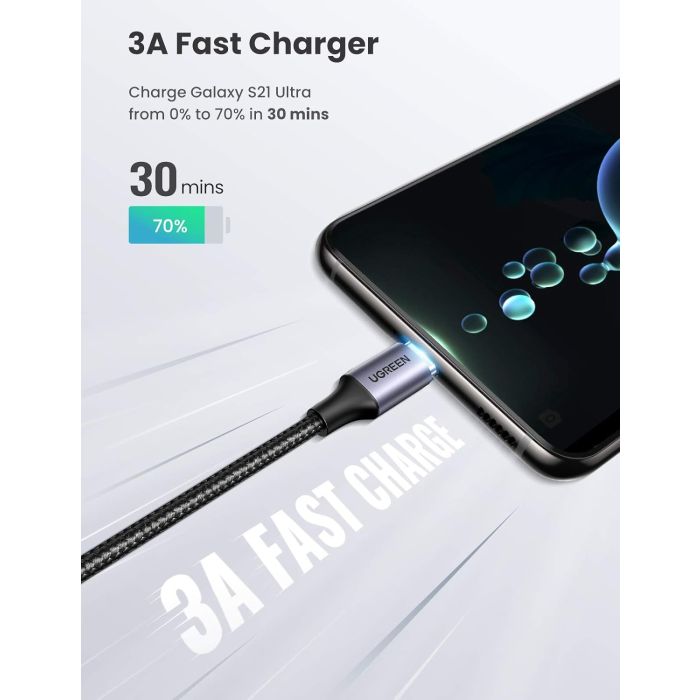 Ugreen USB-C na kotni USB-C kabel 60W 3M