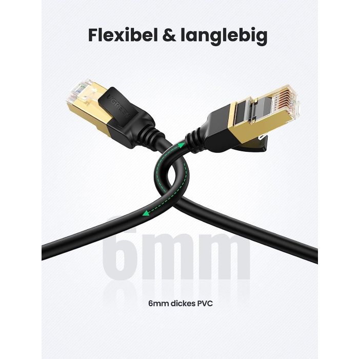 Ugreen Cat7 RJ45 gigabitni mrežni kabel 10 Gbps, 600 Mhz/s 2m