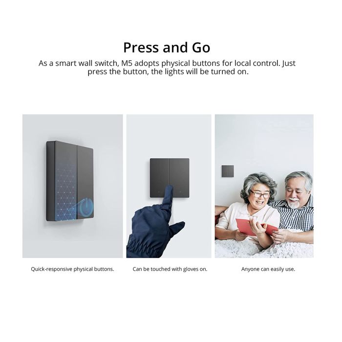 SONOFF pametno stensko stikalo Wi-Fi M5-2C-80, dvojno - slika 9