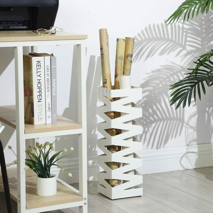 SONGMICS Kovinsko stojalo za dežnike s kljukicami in posodo za kapljice LUC16W - slika 5