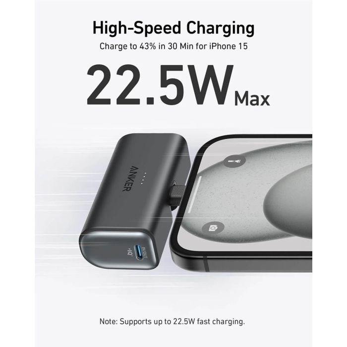 Anker Nano 5K powerbank, črn