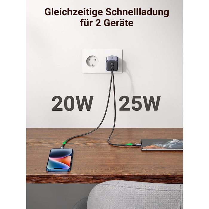 Ugreen Nexode 45W USB C Polnilnik GaN II PD 3.0 - slika 9