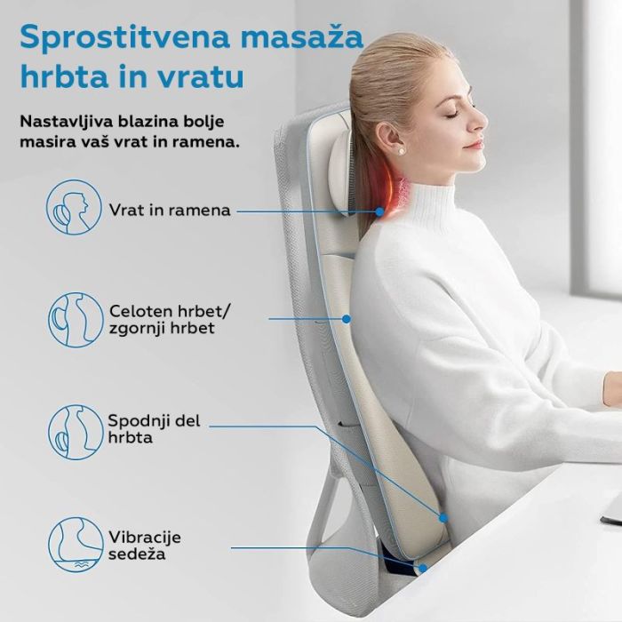 RENPHO Ergonomska masažna blazina za hrbet, vrat in glavo bež - slika 2