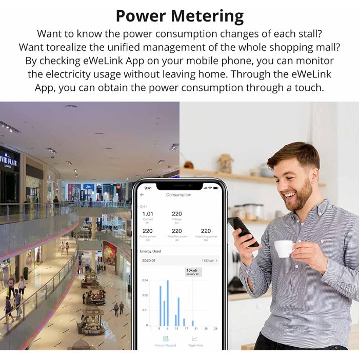SONOFF pametno stikalo Wi-Fi za merjenje porabe energije SPM-MAIN - slika 5