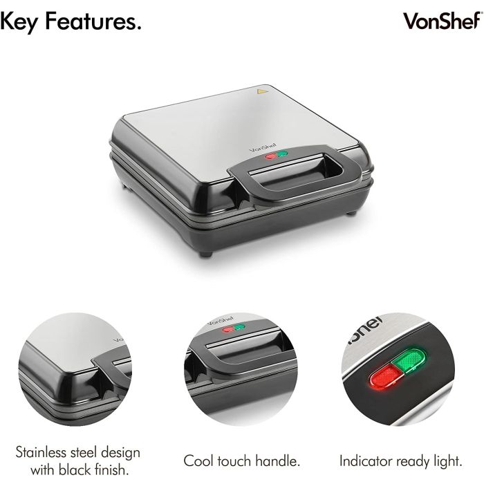 VonShef aparat za belgijske vaflje - slika 3