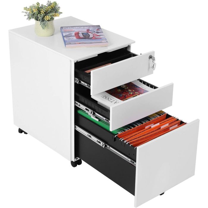 SONGMICS Pisarniška omarica na kolesih OFC60WT - slika 6