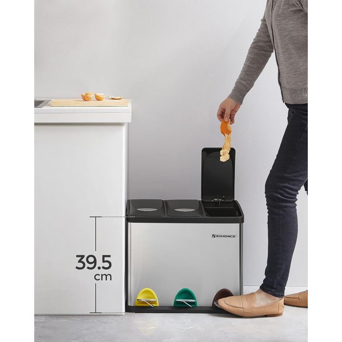 SONGMICS koš za ločevanje odpadkov 24L, LTB24L