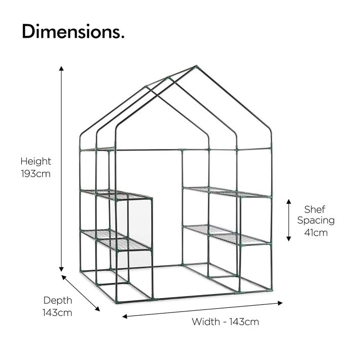 VonHaus rastlinjak 143 x 143 x 195cm