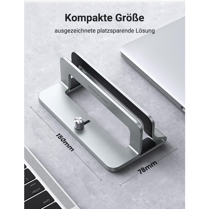 Ugreen vertikalno aluminijasto stojalo za prenosni računalnik, za MacBook Pro/Air, prenosnike, iPad - slika 2