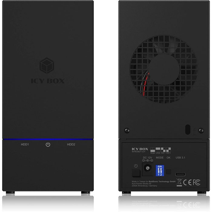 Icybox IB-RD3621-C31 zunanje RAID ohišje za 2 diska 2.5 ali 3.5 SATA