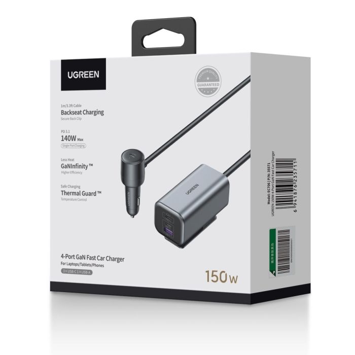 Ugreen 150W avto polnilec s 4 priključki