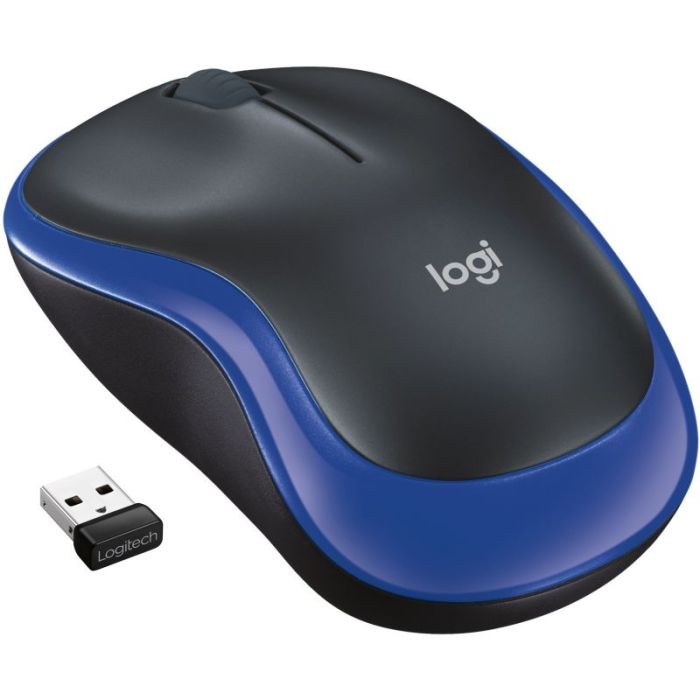 Brezžična optična miška Logitech M185 modra