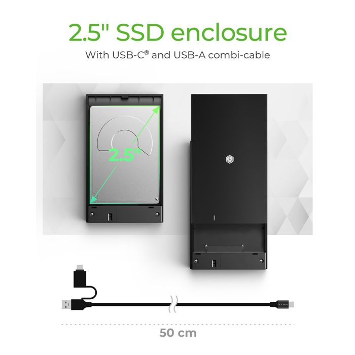 IcyBox IB-200T-C3  USB-C 3.2 ohišje za 2,5" HDD in SSD diske - slika 3