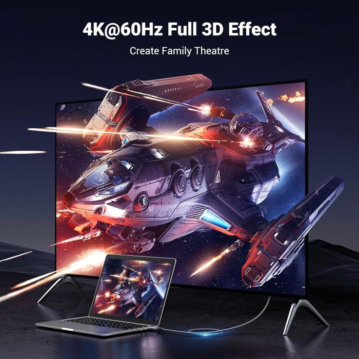 UGREEN DisplayPort na HDMI kabel 4K@60Hz HDR Active DP 1.2 v HDMI 2.0, 1M - slika 7