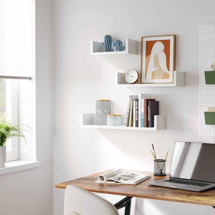 SONGMICS komplet 3 plavajočih polic 40 -35 -30cm - slika 4