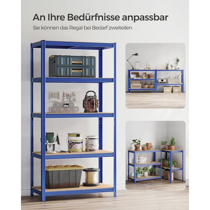 SONGMICS Regal 200 x 100 x 50 cm rjavo-moder,GLR050Q01 - slika 4