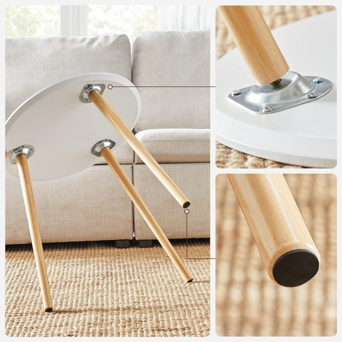 SONGMICS Miza 2X za dnevni prostor 45 x 50 x 45cm bela, LET07WN - slika 5