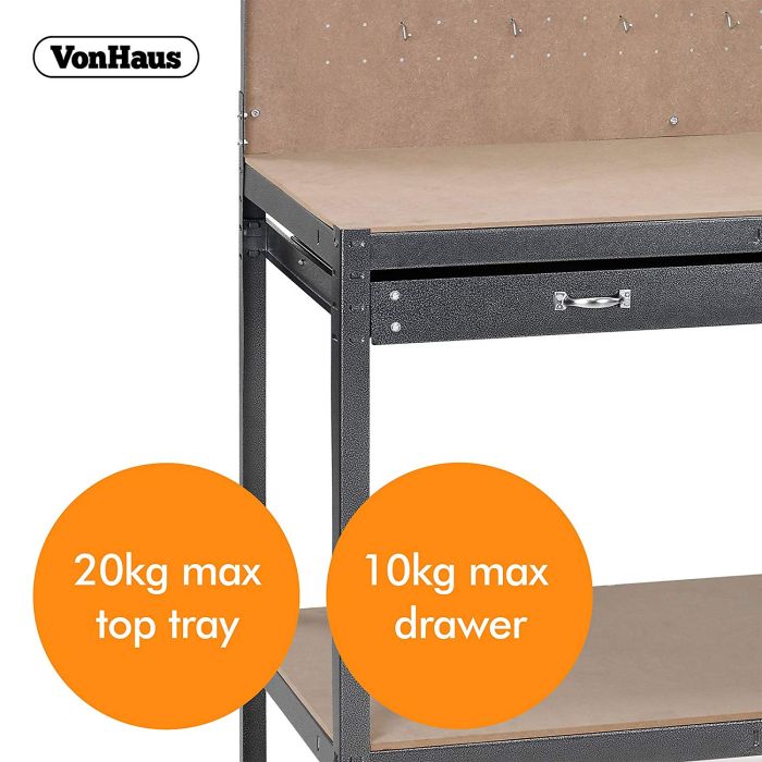 VonHaus delovna miza z vezno steno