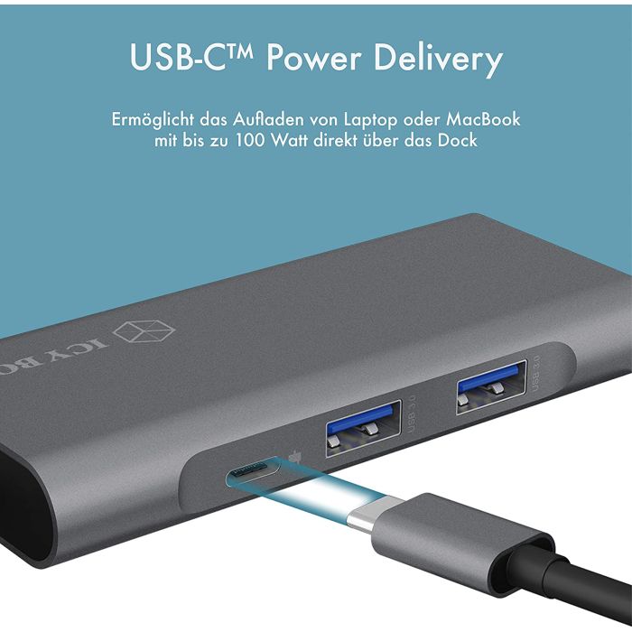IcyBox IB-ADK4026-CPD USB-C priklopna postaja s Power Delivery 100W - slika 4