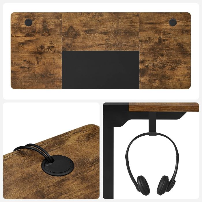 SONGMICS električna Sit/Stand miza z okvirjem črno rustikalna, LSD016X01 - slika 3