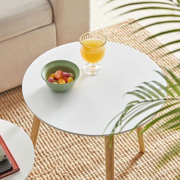 SONGMICS Miza 2X za dnevni prostor 45 x 50 x 45cm bela, LET07WN - slika 4