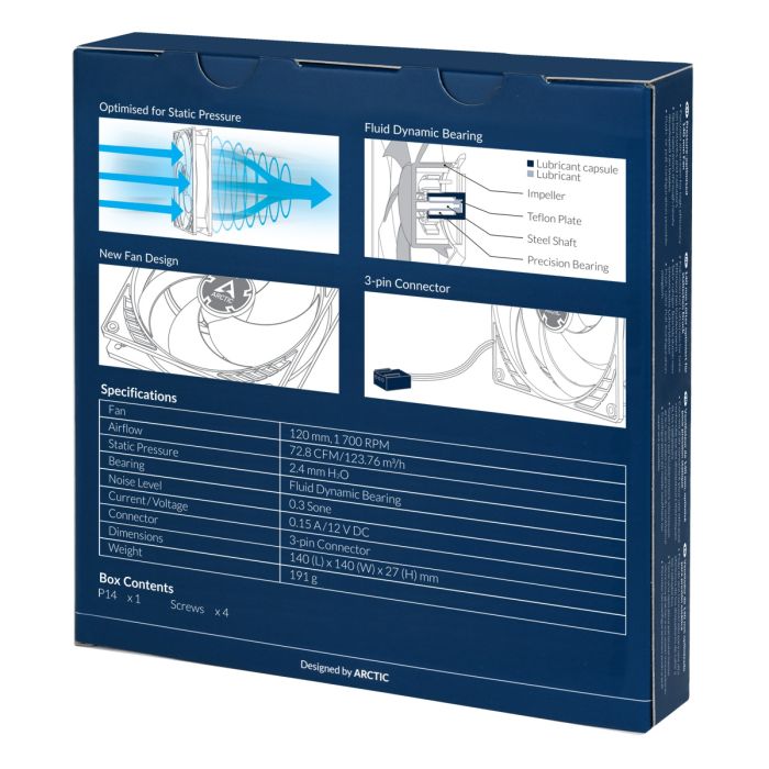 ARCTIC P14 140mm 3-pin ventilator