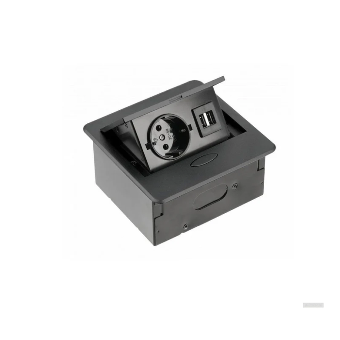 GTV vgradna vtičnica AVARO 1x230V + 2xUSB-A