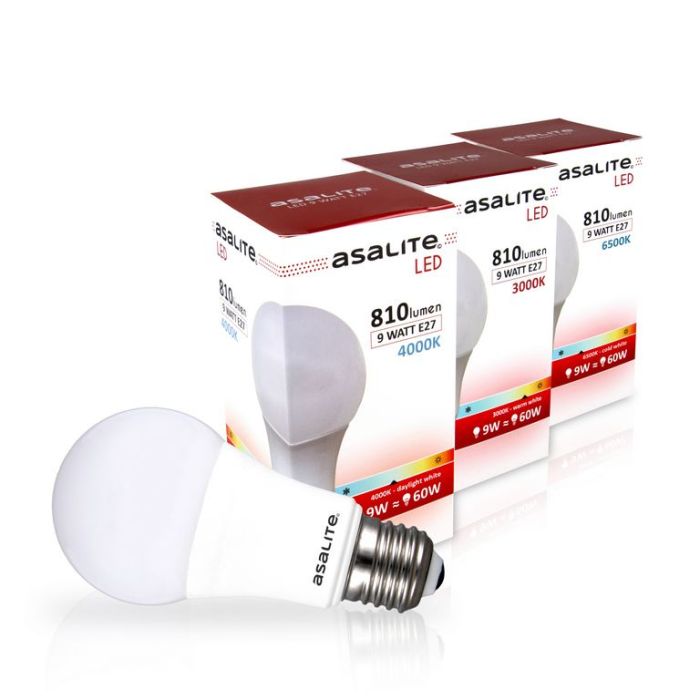 ASALITE LED sijalka E27 9W 6500K 810lm