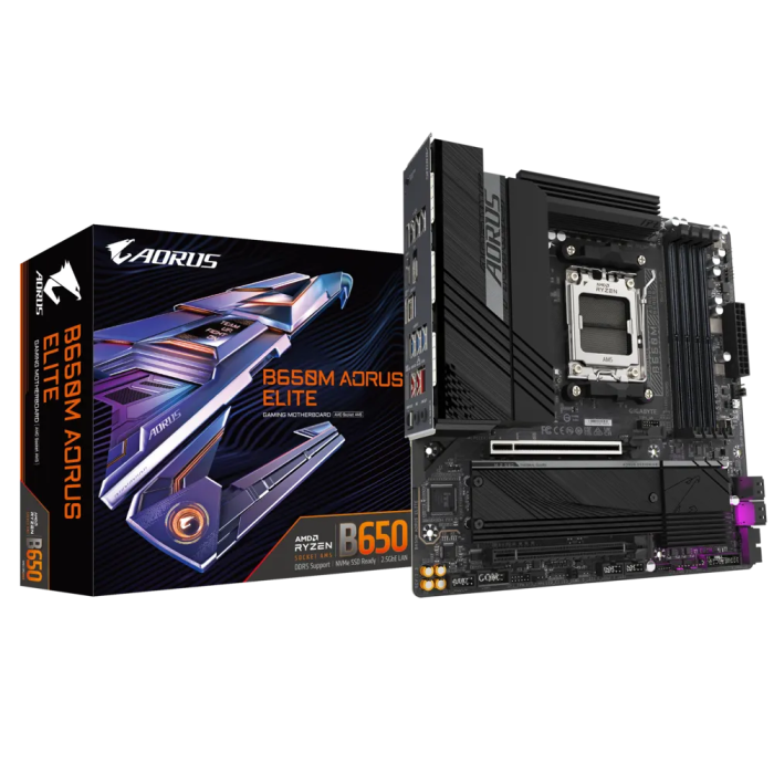 GIGABYTE B650M AORUS ELITE, DDR5, SATA3, USB3.2Gen2x2, DP, 2.5GbE, AM5 mATX