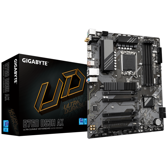 GIGABYTE B760 DS3H AX, DDR5, SATA3, USB3.2Gen2, DP, WiFi, LGA1700 ATX