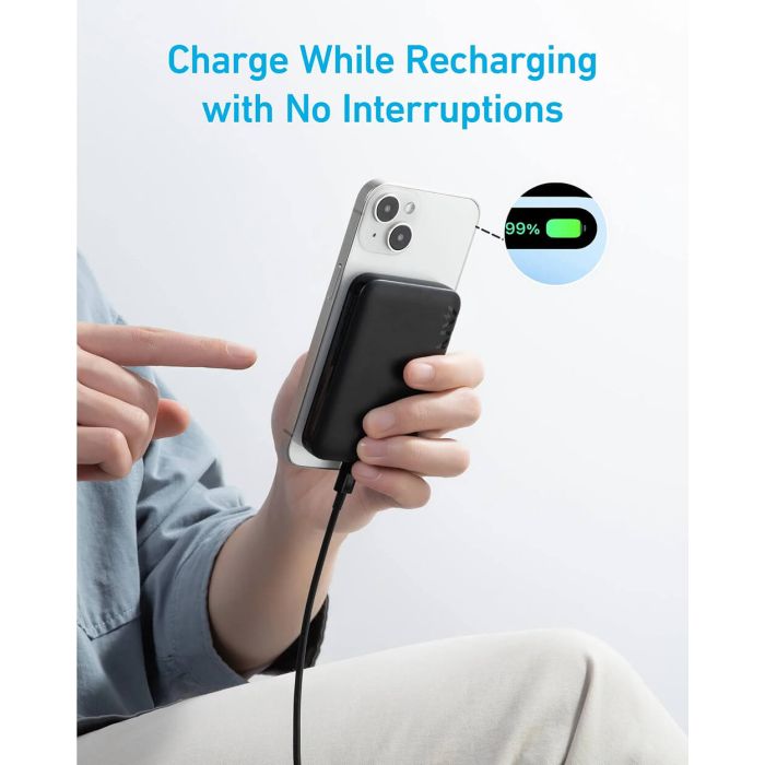 Anker 321 MagGo 5000mAh magnetni brezžični powerbank, črn