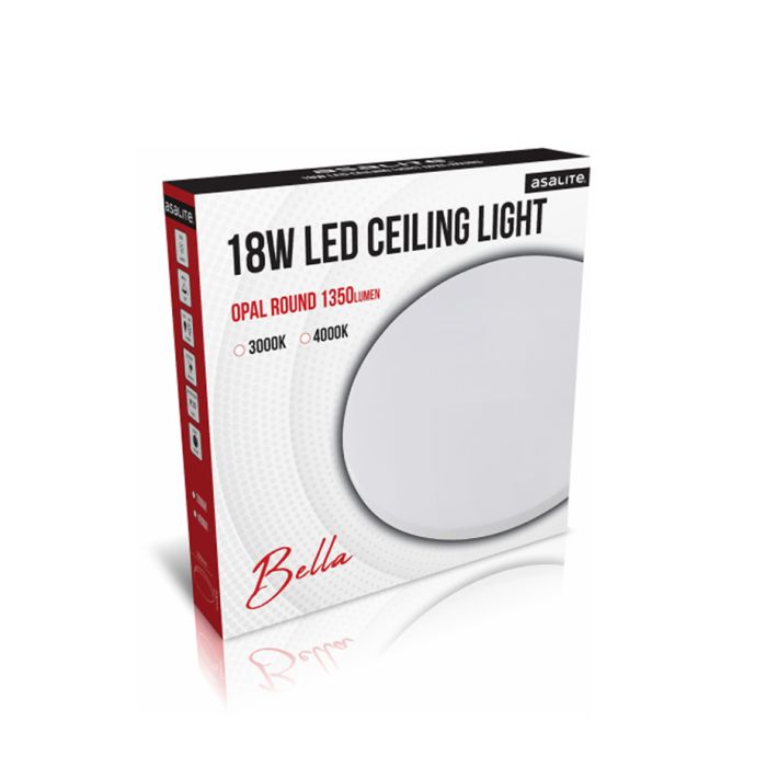 Stropna LED luč, okrogla, 18W OPAL, 3000K, 1350lm