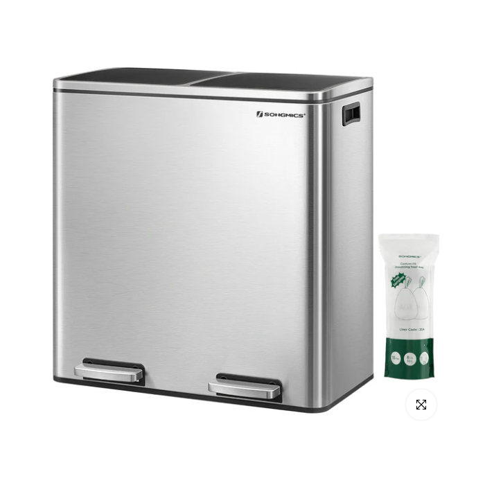 SONGMICS koš za ločevanje odpadkov 2x30L, LTB60NL