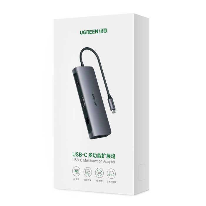 Ugreen Type C Multifunkcijski USB hub siv - box