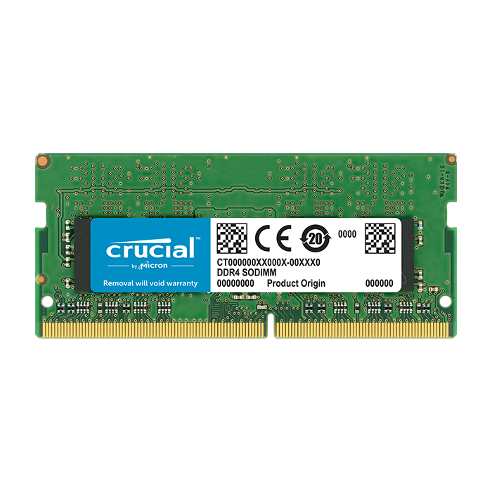 Crucial 8GB DDR4-2400 SODIMM PC4-19200 CL17, 1.2V Single Ranked